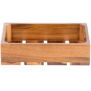 Akazienholz-Servier kiste mit Nist boden Massivholz-Display kiste für Lebensmittel mit Griffen - Product Image 2