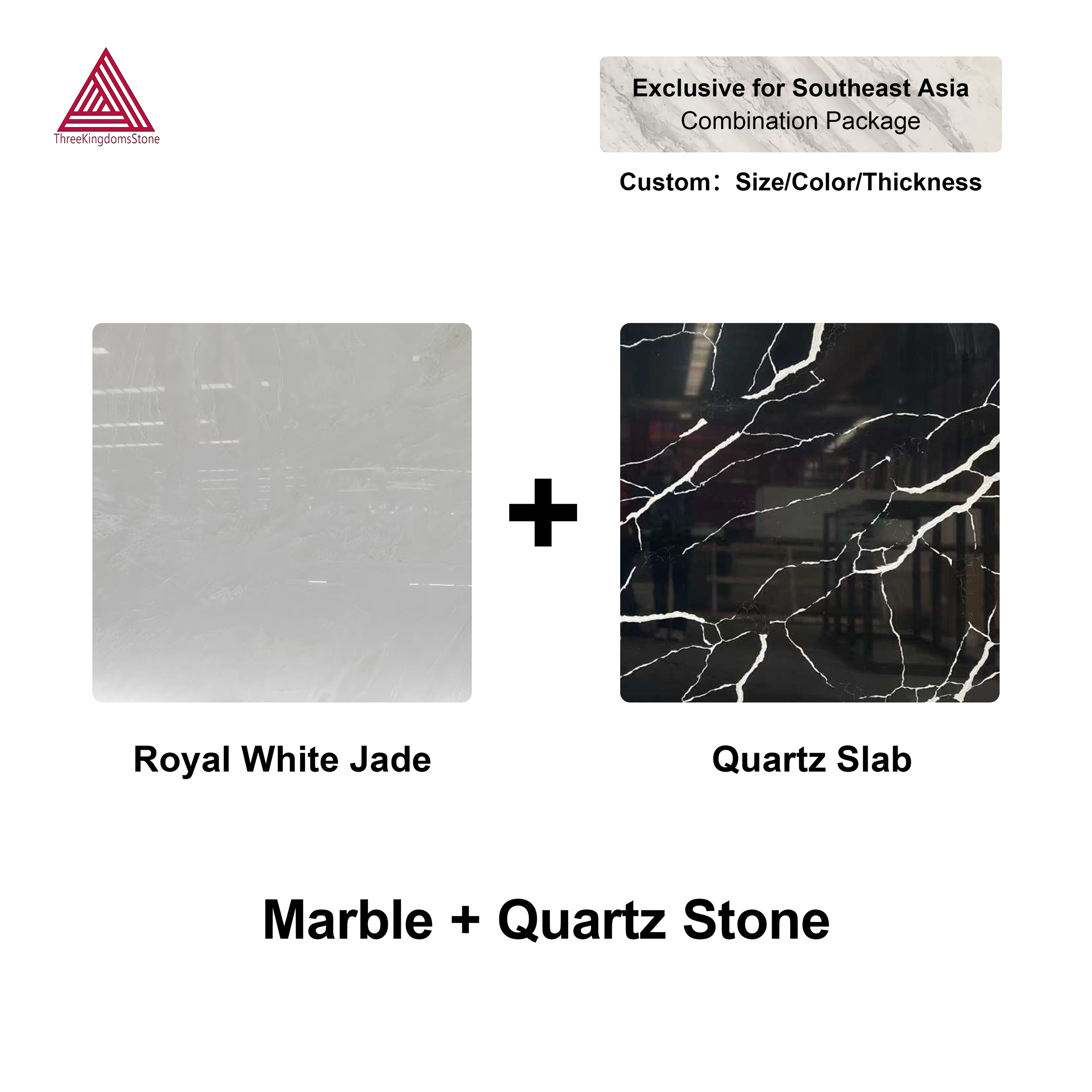 Dalle de Jade Blanc Royal + Quartz