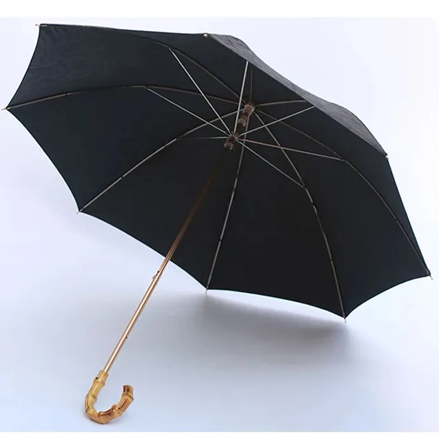 Abertura Manual Estilo Vintage Old Fashion Bamboo Handle Strong Long Rain Umbrella Parasol Estilo Japonês