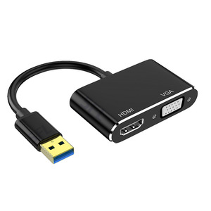 Convertidor USB 3,0 a VGA + HDMI Soporte de audio Compatible con Windows/Mac/Linux para proyector Cámara Altavoz HDTV Computadora - Product Image 3