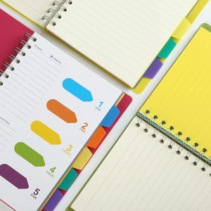 ディバイダータブ付き5件名スパイラルノートブックハードカバータブ付きノートブックジャーナルA5B5ノートブック - Product Image 4