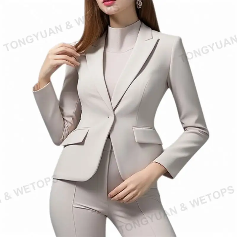 Ropa personalizada de oficina para mujer, de negocios con doble botonadura esmoquin, trajes de 2 piezas, trajes personalizados para mujer, trajes para mujer