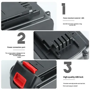 קיבולת גבוהה 20v 18650 סוללת ליתיום יון תואם עם שחור & decker lbxr20 lb2x4020 lb2x4020 lb - Product Image 4