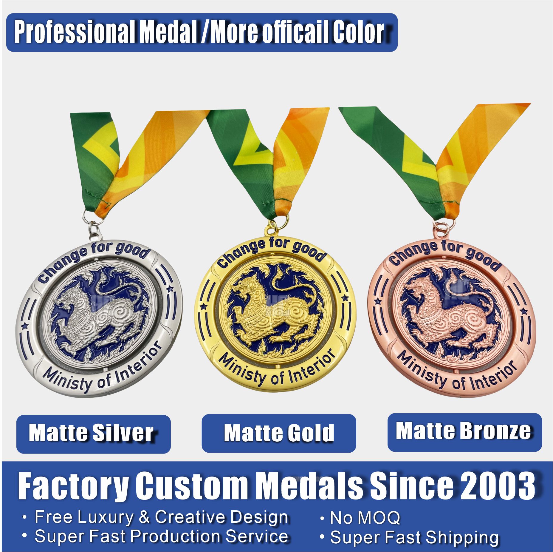 Oro opaco/argento/bronzo