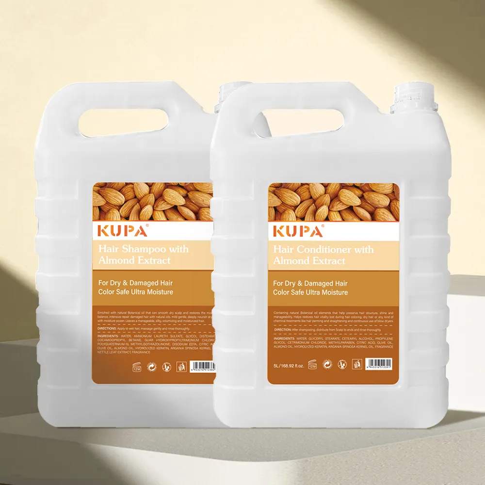 5l Kupa Beroep Salon Gebruik Sulfaatvrij Natuurlijke Amandelextract Shampoo Kleur Veilige Hydraterende Haarconditioner