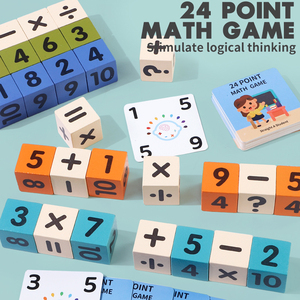 Children's Arithmetic <strong>Addition</strong> and Subtraction Teaching Tool Toys Early Wooden 24 Number Cube Digital Mathematics Game - Product Image 2
