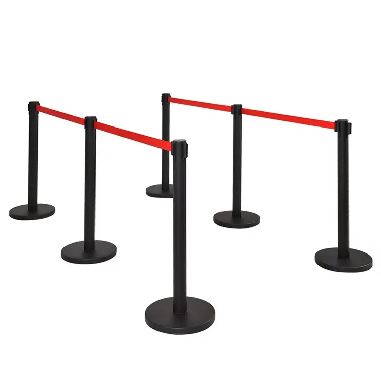 Removable Print Floor Mounted Bank Queue Line Divider Stand Control belt Barrier Airport Queue Barrier