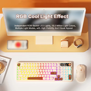 Ergonomic BT5.0/2.4G/USB-C Multi-Device <strong>Keyboard</strong> with Volume Knob 99 Key Rechargeable Wireless Keycap for Win/<strong>Android</strong>/i.OS - Product Image 3