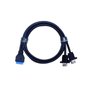 <strong>2</strong> Port <strong>USB</strong> <strong>3</strong>.<strong>0</strong> a Female Screw Panel Mount to Motherboard 20 Pin <strong>Header</strong> Cable - Product Image 3