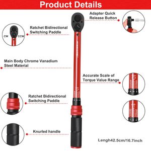 Bộ Dụng Cụ Sửa Chữa Xe Đạp Mô-men Xoắn Kích Thước Nhỏ 1/2 40-210 NM Bộ Cờ Lê Siêu Xoắn - Product Image 2