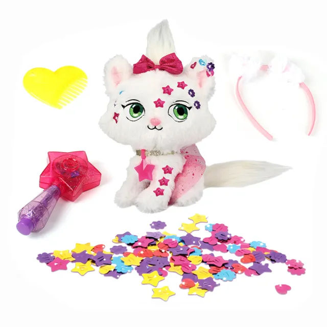 Fai da te di alta qualità Design unico giocattolo morbido cartone animato animale decorare bambino vestire piccola bambola gatto stella magica