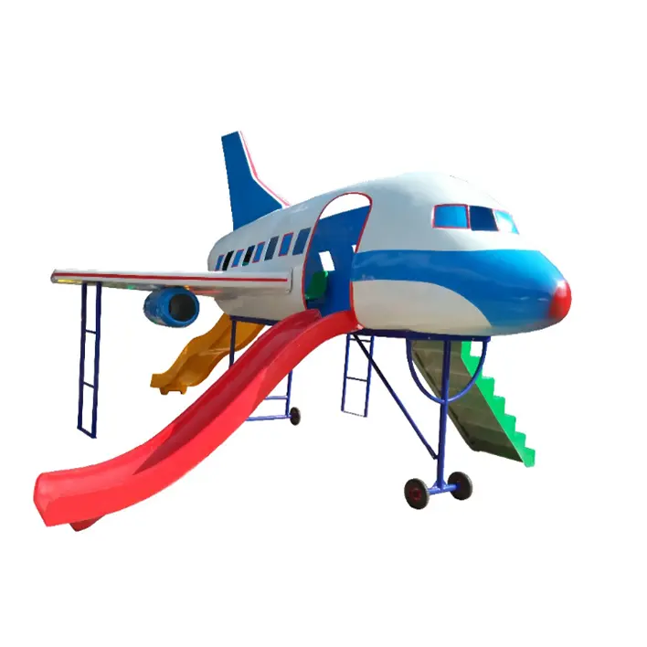 Uçak plastik oyuncaklar çocuklar bahçe oyun seti mal tırmanma açık oyun alanı uçak slayt