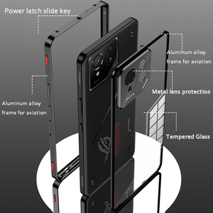 Asus ROG Phone 9 Pro / ROG Phone9バック強化ガラスカメラレンズカバー用弾性スナップ磁気メタルバンパーフレームケース - Product Image 2