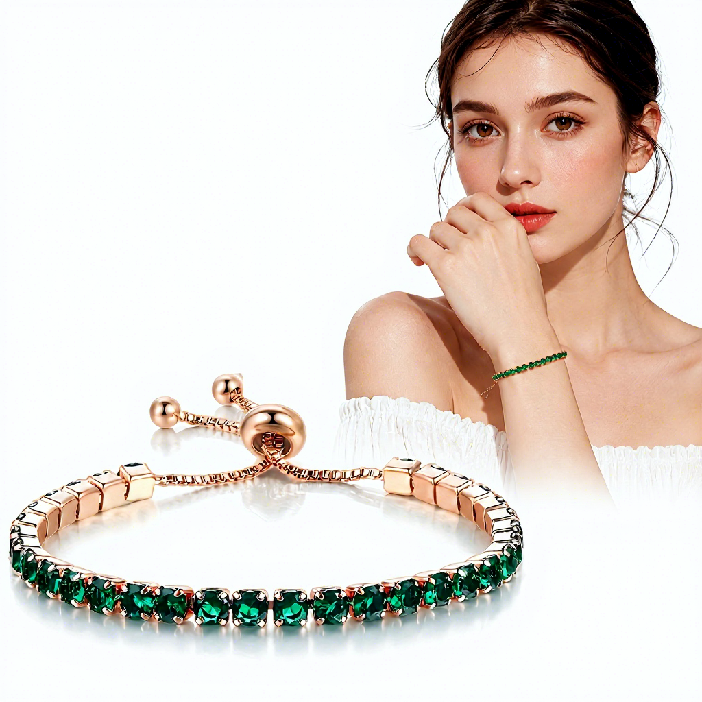 Green diamond-rose gold