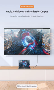 Nuevo adaptador HDTV a Displayport con cable de alimentación USB2.0 Adaptador 4K 30Hz HD a ordenador de juegos DP con cable de pantalla