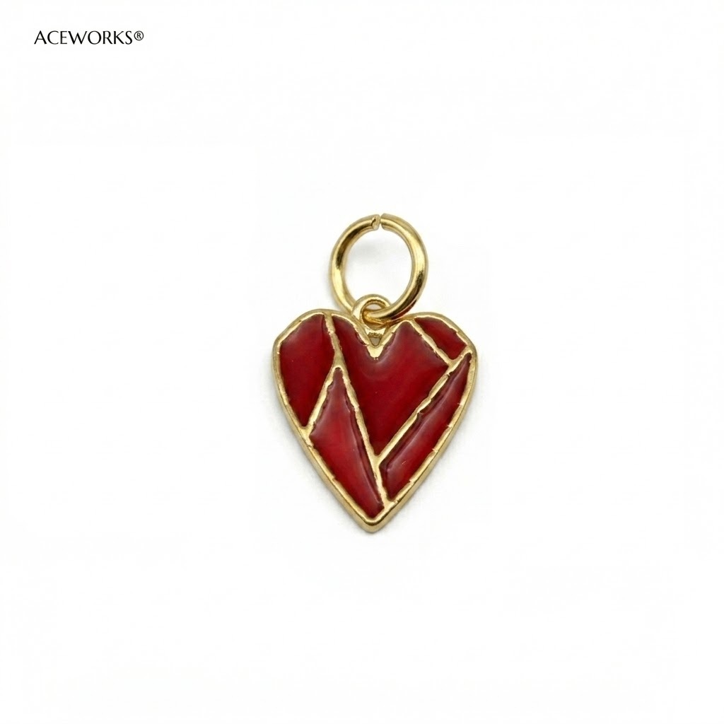 Red Pointed Heart 22*17.6mm