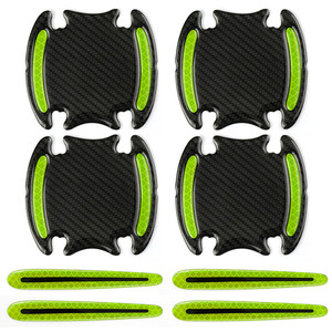 <strong>Dual</strong>-Function Door Handle Guards Scratch Protection + Nighttime <strong>Reflectivity</strong> (Glossy/Matte Black) - Product Image 2