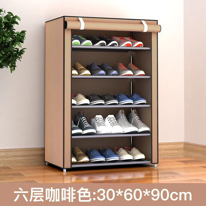 Coffee shoe cabinet with 6 shelves