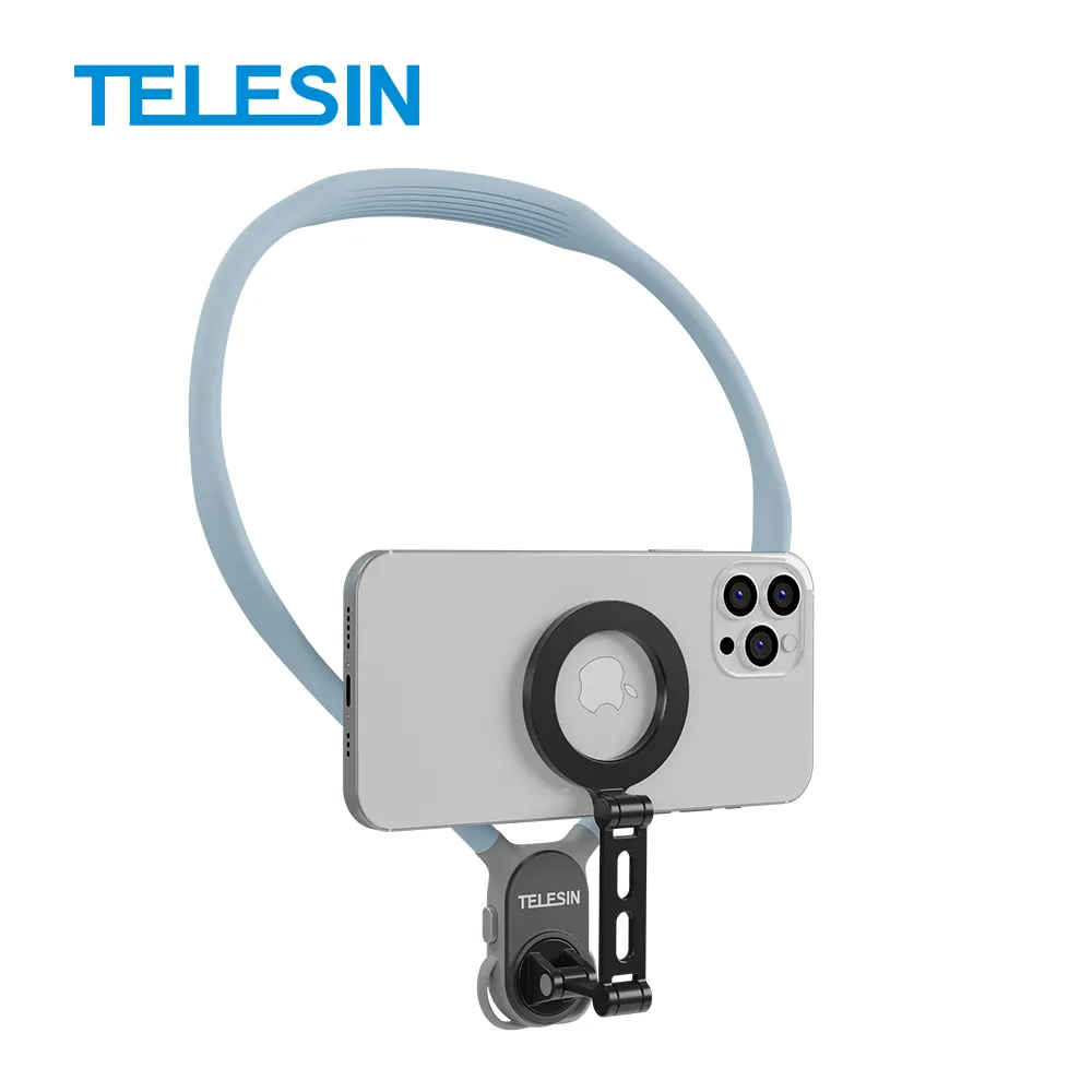 TELESIN dudukan leher ponsel kustom MAX teknologi baru untuk telepon pintar silikon dudukan leher telepon magnetik