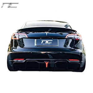 N & C yeni stil ABS malzeme parlak siyah 6 farklı stilleri Tesla Model3 arka difüzör için arka difüzör vücut kiti - Product Image 1