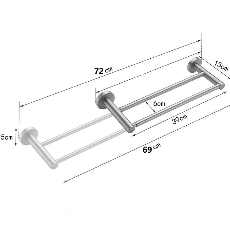 Toallero individual de acero cromado para pared, estante de baño con barra de toalla, barras individuales, barra de toalla, gran oferta