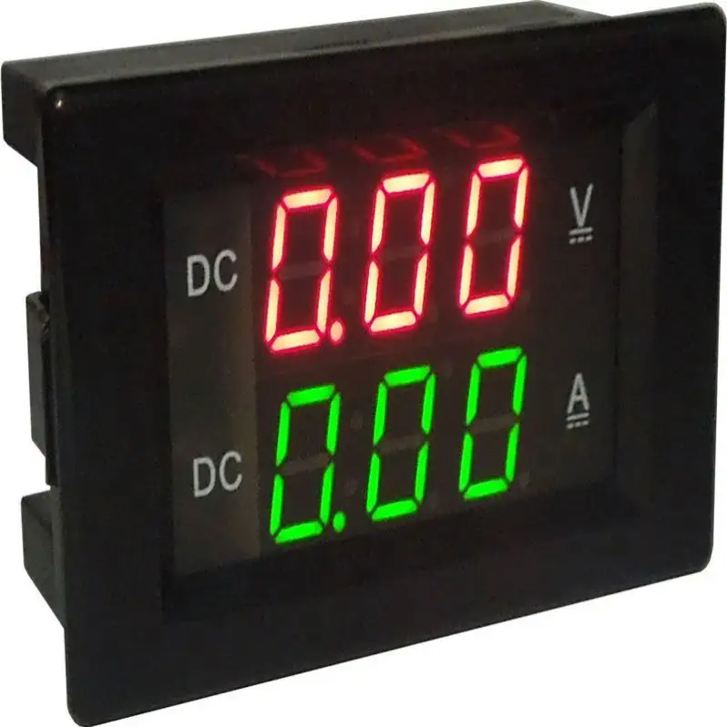 Voltmeter Digital LED DC layar ganda, pengukur arus Panel tegangan 600V 100A catu daya 3.5-30V