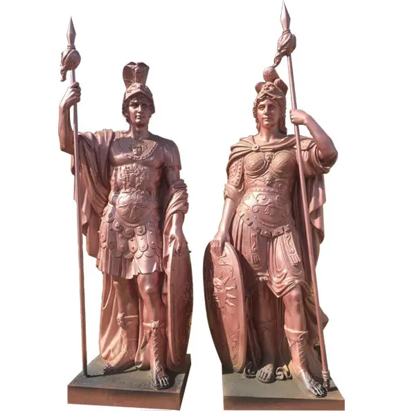 Китайские поставщики в наличии медная архаистская Римская Статуя Воина украшения