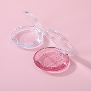High Quality Customizable Plastic Eyeshadow <strong>Compacts</strong> New Design Flip-Top Snap-On Empty Concealer Compartments Embossed Printing - Product Image 1