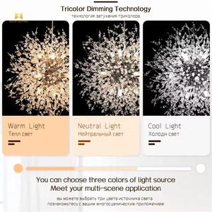إضاءة حديثة فاخرة ورقة دائرية فرع الثريا الكريستال تتالي قاعة الولائم الفن ديكو نمط داخلي مصباح معلق - Product Image 5