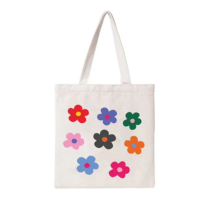 U069 thẩm mỹ Túi vải hoa cho mua sắm bãi biển Vai tái sử dụng hàng tạp hóa bông vải hoa Tote Túi