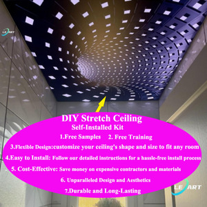 广东建材3d天空树鸟聚氯乙烯拉伸天花板薄膜电梯天花板 - Product Image 3