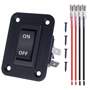 KCD4ロッカースイッチ4ピン1/2ギャングトグルスイッチパネルワイヤー付きアルミブラケット12V 20AカーライトスイッチON-OFFボートRV用 - Product Image 1