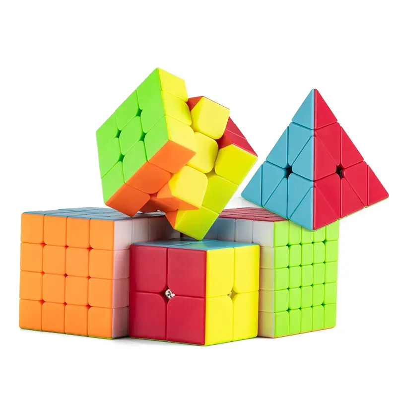 High conveniente 2x2 3x3 4x4 5x5 Smooth triangle SpeedCube Stickerless Speed Puzzle Toy rubikings Magic Cube For Kids