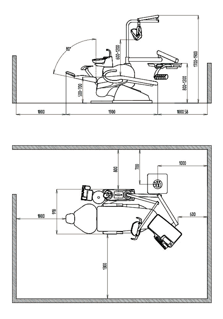 Ce Approved hospital equipment Dental X-ray unit Operating dental Chair 350