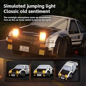 รถดริฟท์บังคับ1/64 AE86รถขนาดเล็ก RC 2.4GHz 4WD แข่งรถขนาดเล็กควบคุมระยะไกลรถแรลลี่พร้อมไฟ LED สำหรับเป็นของขวัญสำหรับผู้ใหญ่เด็ก - Product Image 3