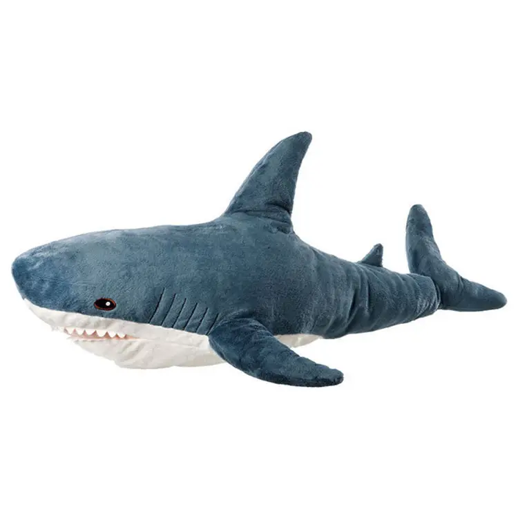 تعزيز هدية مخصصة محشوة ألعاب من نسيج مخملي لطيف الحوت وسادة نوم لعبة الحيوان لينة الأزرق القرش لعبة للأطفال
