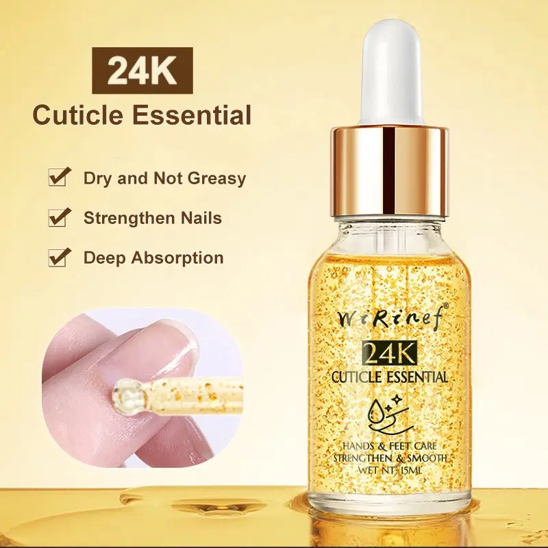 Nail Supplier 24K Gold Foil Cuticle Oil Nutrition Roller Oil Pen Cuticle Revitalizer Nail Beauty Nourish Gel Art Repair Finger