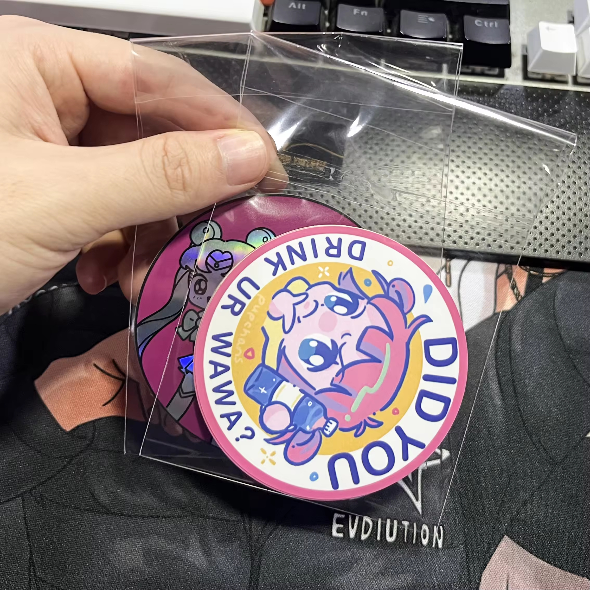 Custom die cut sticker example D