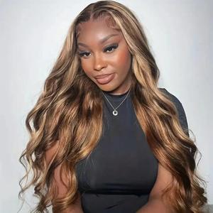 Peluca con malla frontal 360 para mujer, color Piano, onda del cuerpo, 30 pulgadas, cabello humano brasileño prearrancado con onda profunda, peluca con malla frontal 360