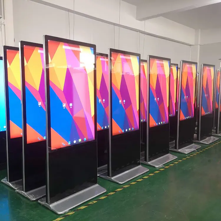 중국 미디어 플레이어 광고를 위한 주문 디지털 방식으로 signage 전시를 서 있는 4K LCD 터치스크린 42 49 50 55 65 인치 지면