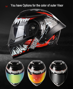 DOT ECE onaylı tam yüz Flip-Up motosikletler için LED ışık kask lokomotifler ABS malzeme M L XL 2XL boyutları hızlı yayın - Product Image 5