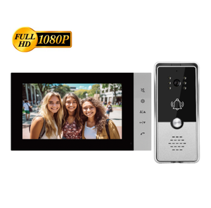 Teléfono de puerta de sistema de intercomunicación bidireccional de vídeo con cable de pantalla de 7 pulgadas de buena calidad para Villa