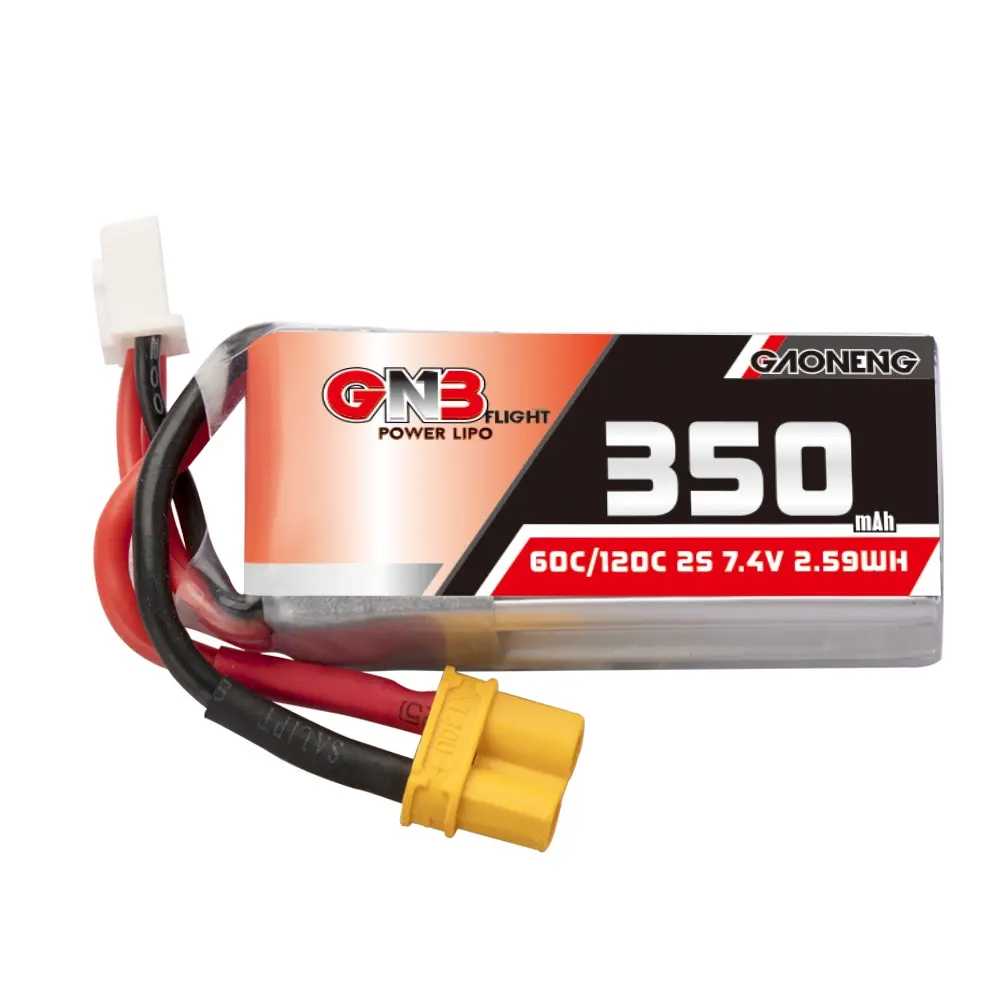 GNB GAONENG 2S 350mah 7.4V 60C 120C XT30 LiPoバッテリーRCボートカーFPVドローンレース用