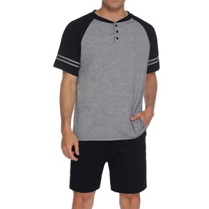 100% Polyester Slim Fit kısa kollu ekip boyun emniyet turuncu parça Suit Solid t-shirt ve katı desen ile şort takımı - Product Image 4