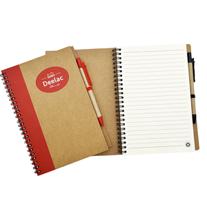 Promotional Spiral <strong>Notebooks</strong> Customizable Kraft Spiral <strong>Notebook</strong> in Bulk <strong>Notebook</strong> <strong>With</strong> Pen Holder - Product Image 3