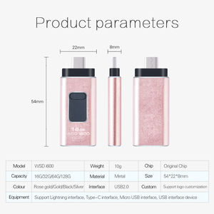Gitra Amazon Ebay perakende kalem sürücü 4 In 1 Otg 3.0 Usb bellek tip C 8Gb 16Gb 32Gb 64Gb iflash sürücü - Product Image 2