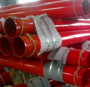 Yangın sprinkler sistemi binası için uç yivli ve kırmızı boya yangın borusu ile kaynaklı çelik boru boru - Product Image 6