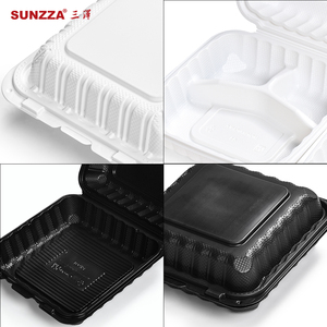 Sunzza özelleştirilmiş tek kullanımlık biyobozunur tasfiye togo bento yemek kabı 6/8/9 inç kare hamburger kutusu bölmesi ile - Product Image 4