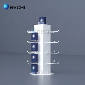 RECHI Custom Design Counter Rotierendes Acryl-Handy zubehör Retail Display Stand Rack mit Metall haken für Ladegerät/Adapter - Product Image 1
