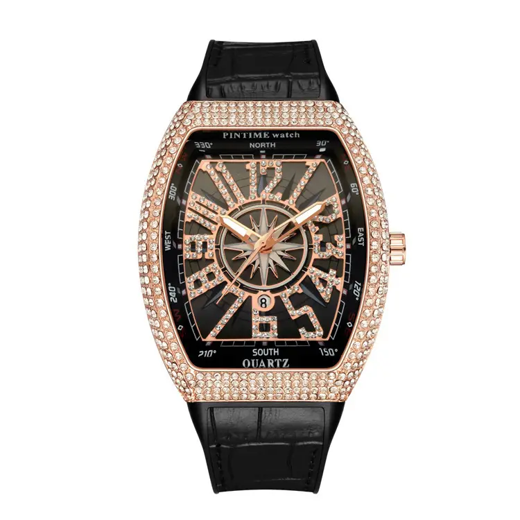 Dr. Jewelry-reloj Retro de cuarzo con diamantes para hombre, pulsera de cuarzo con diamantes de imitación, estilo barril All Sky Star, para regalo del Día del Padre